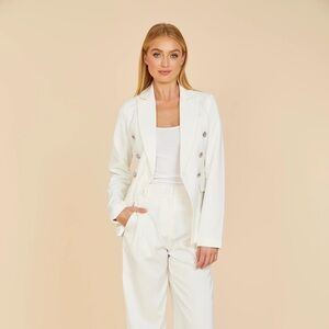 NWT - Dolce Cabo White Double Breasted Blazer Size Small | New in Poly Bag
